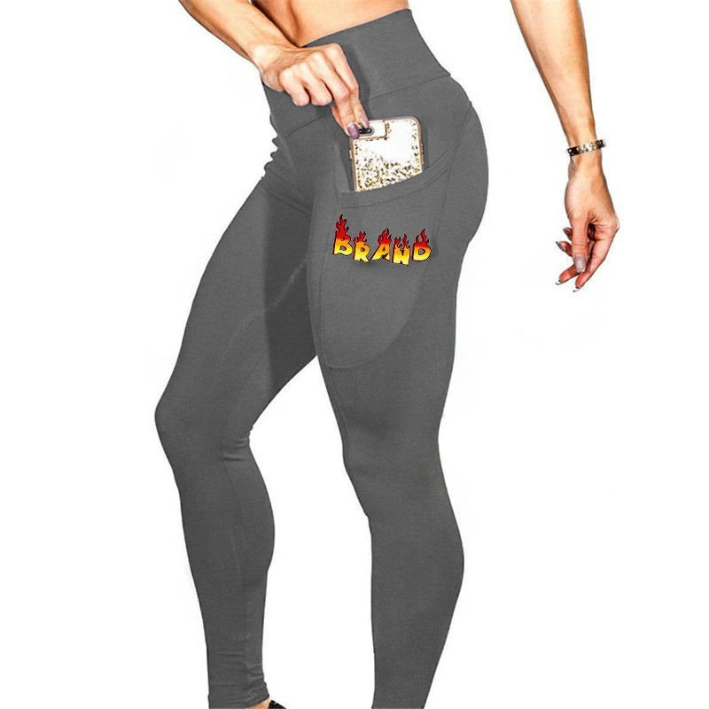 High Waist Yoga Pants With Pockets Spandex / Nylon Leggings Workout 4 Way Stretch Seamless Women Fitness & Yoga Wear Pants