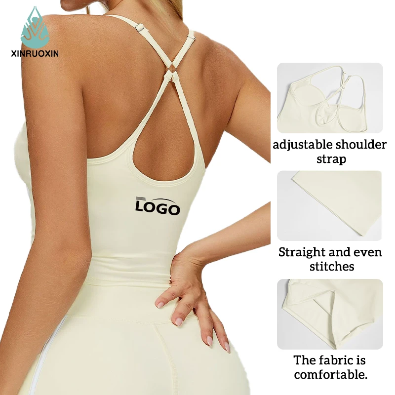 Nude Sensation Yoga Tank Top, Cross-shaped Beautiful Back Tight Yoga Underwear, Outdoor Running, Sports And Fitness Back Top