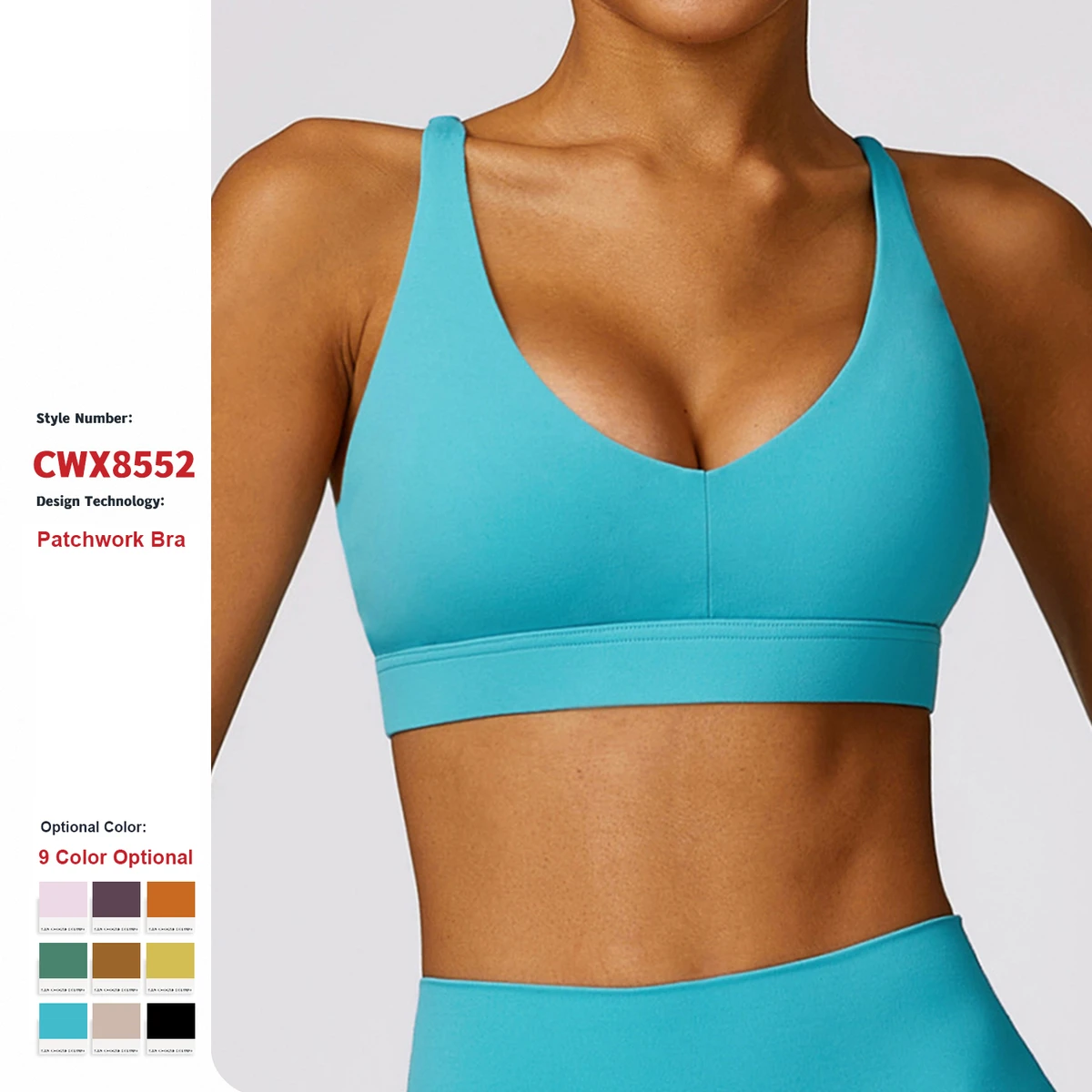 Sujetador Deportivo Tight Strappy Backless Removable Yoga Bra Running Shockproof Quick-Drying Fitness Vest Women Sports Bras