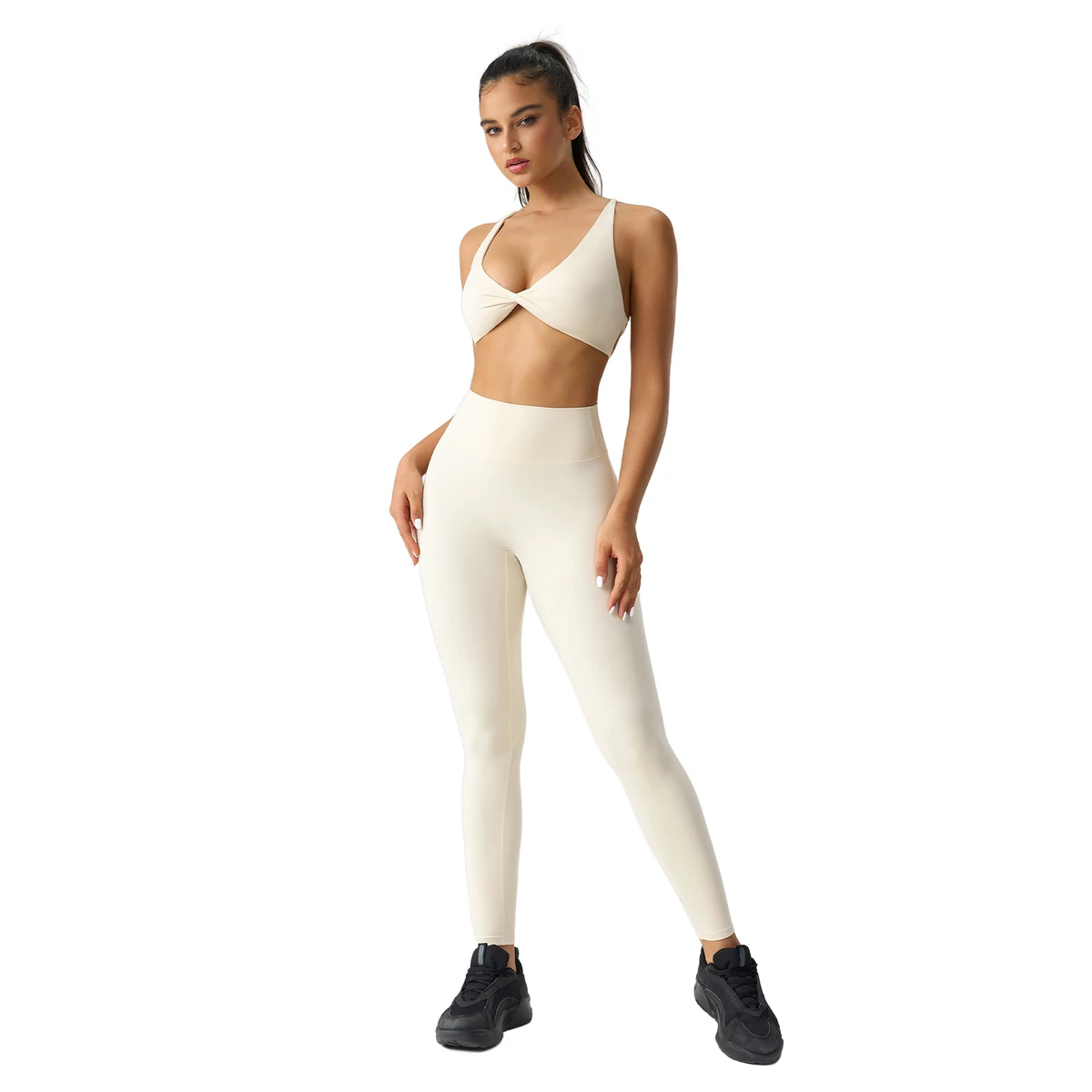 Sexy Cross Back Seamless High Support Anti-Bacterial Brand Designer Yoga Sports Bra for Women