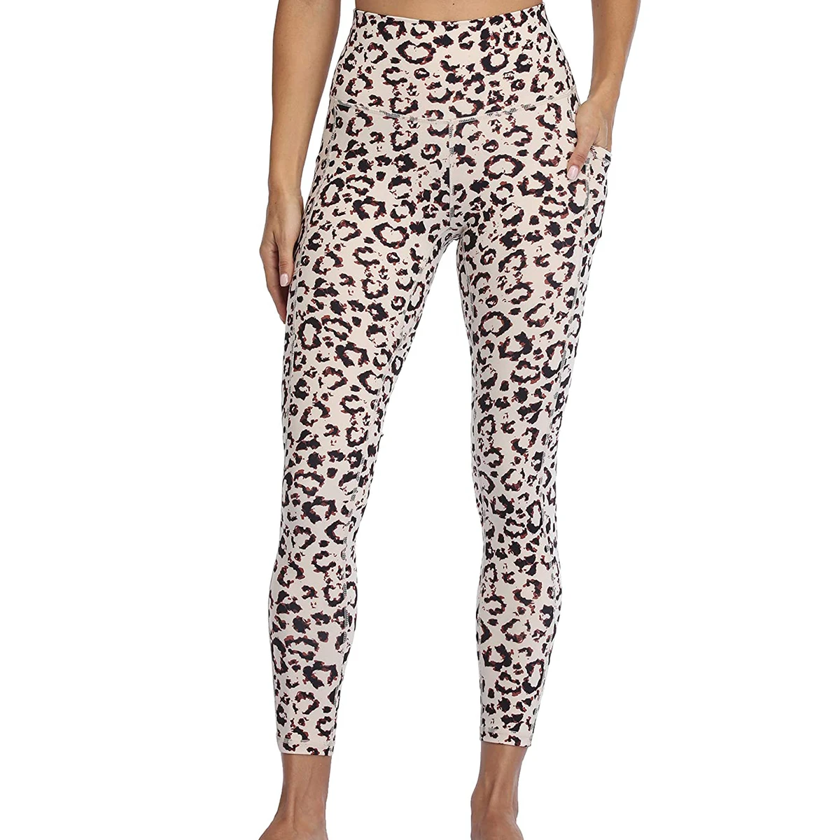 High Waist Plus Size Fitness White Leggings Plant Pattern Sublimation Women Pants Digital Printing Workout Sport Women