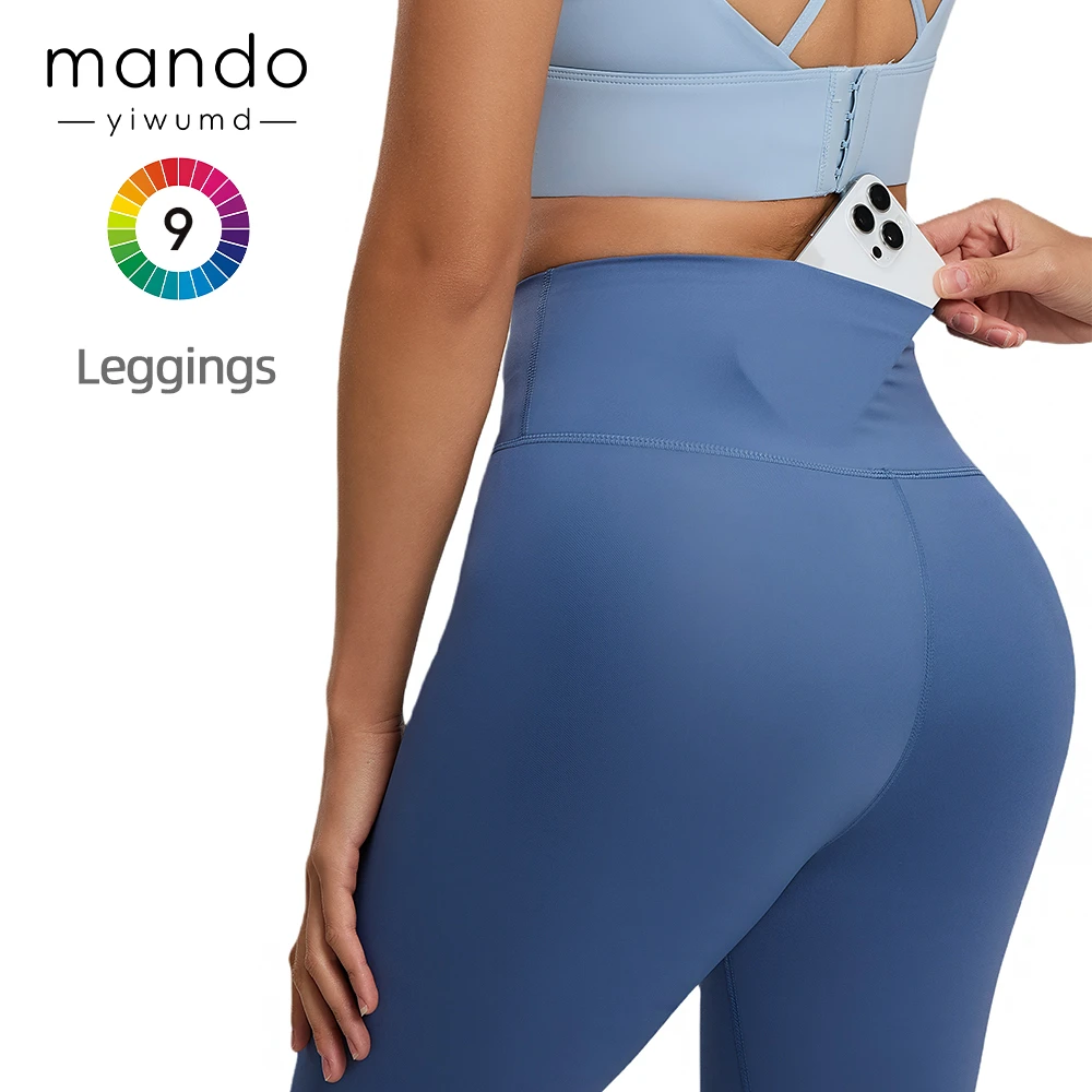 Women's High Waist Yoga Leggings with Back Hidden Pocket for Gym Running and Pilates Training