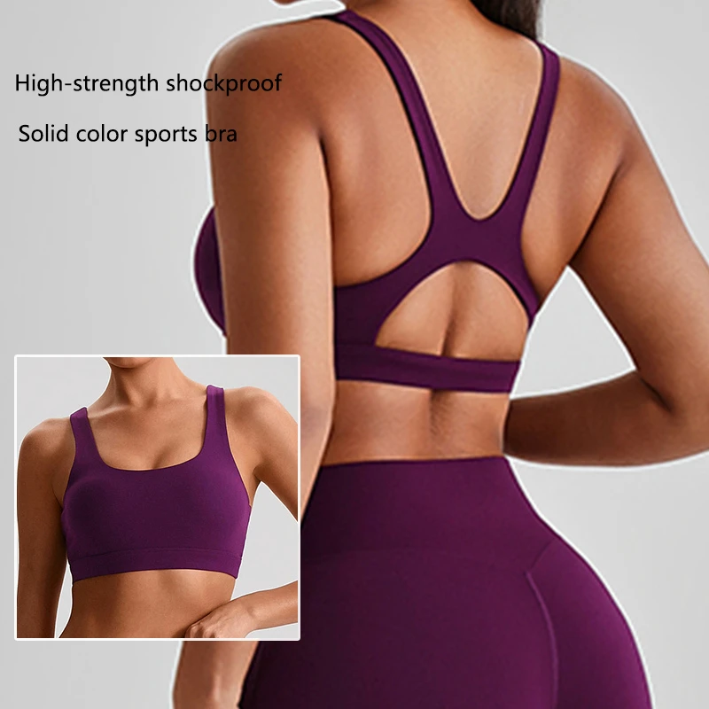 Women High Strength Shockproof Sports Bra With Pads Sexy Backless Yoga Crop Top Breathable Supportive Workout Bra