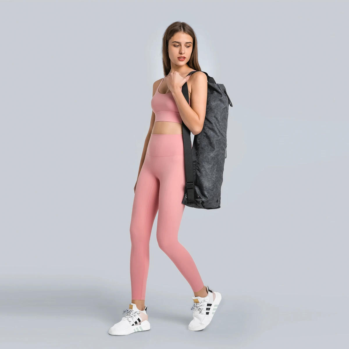 Women's High Waist Sports Pants DL031 Nine-Point Elastic Tummy Control Hip Lift Yoga No Awkward Lines