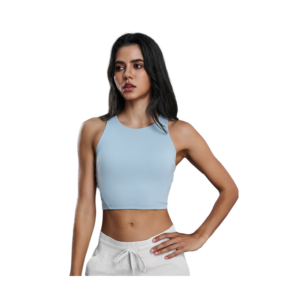 Wholesale Plus Size Lightweight High Support Seamless Backless Full Coverage Wide Straps Round Neck Women's Gym Yoga Sports Bras