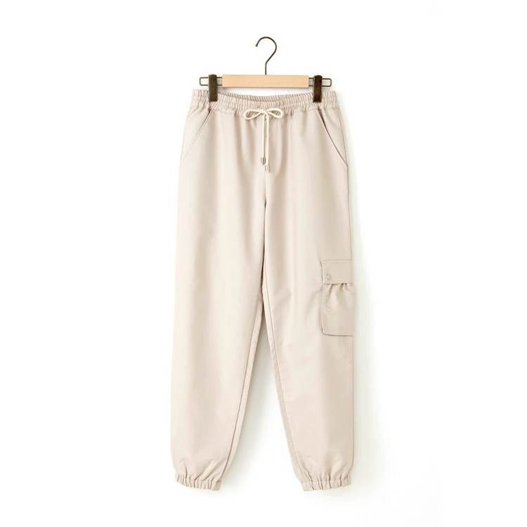 ODM Canvas Breathable Eco-Friendly Womens Cargo Pants with 3D Pocket Mid Waist Spring Season