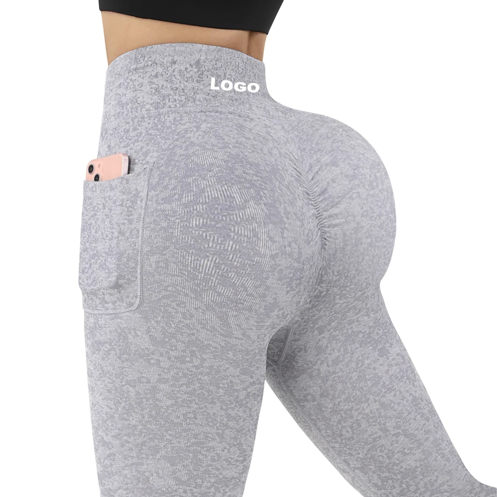Gym Leggings Shark Pattern Booty Lift Seamless Fitness Yoga Wear Women Yoga Pants Scrunch Butt Leggings With Pockets