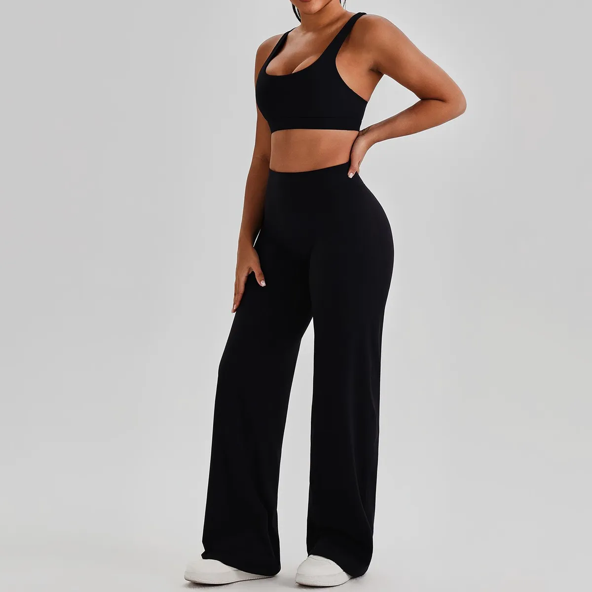 Hourglass Shaper Yoga Set Women 2 Piece Vest High Waist Leggings Tummy Control Squat Proof Gym Fitness Activewear OEM Wholesale