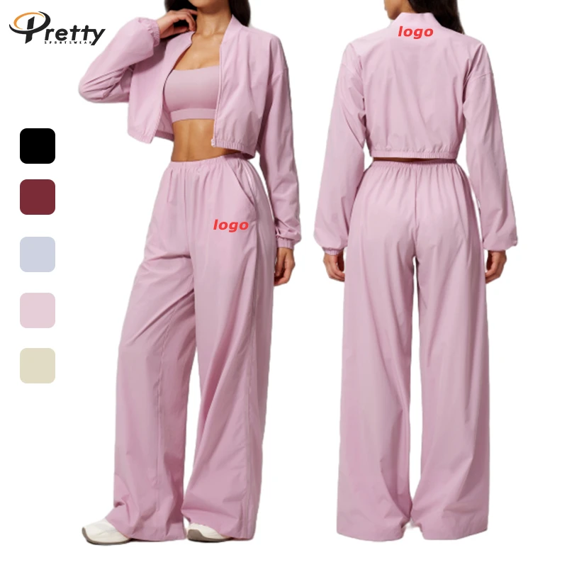 Sunscreen Set Short Zipper Jackets Outdoor Fitness Sports Quick-drying Pants 2pc Yoga Set Sports Clothes Set Women's Clothing