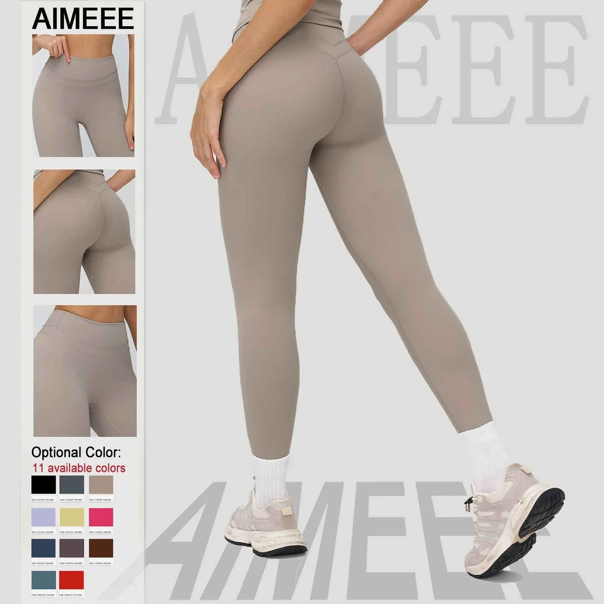 Women's Activewear Spandexed Butt-lifting Peach Gym High Waist Yoga Leggings