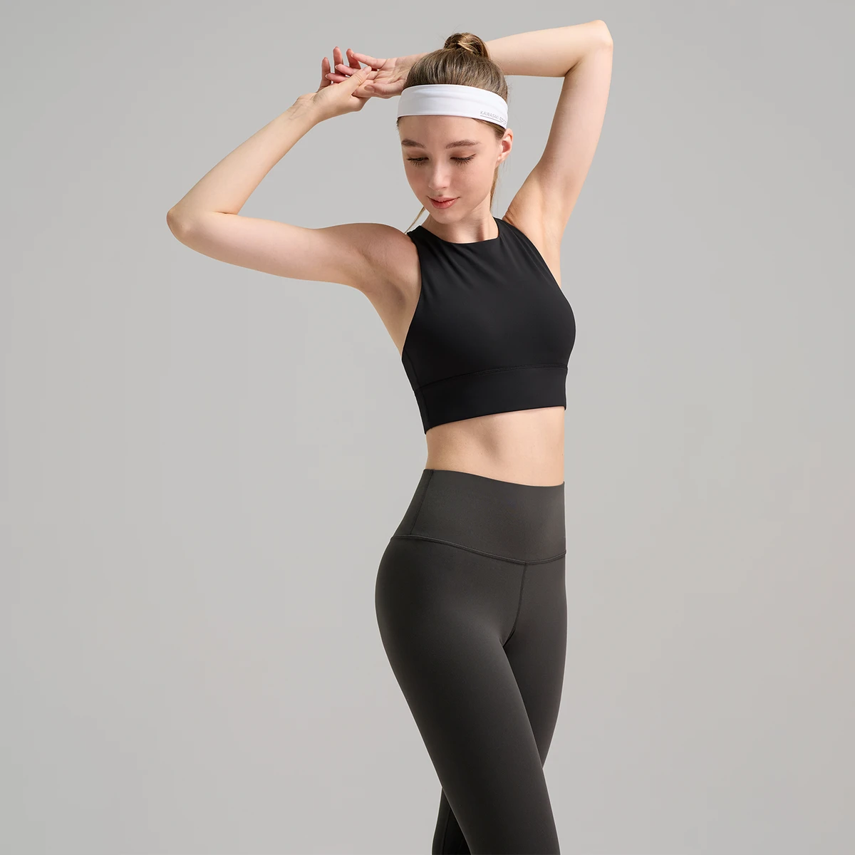 High-Neck Longline Sports Bra Tank Top, Crossback Medium Support, No-Bounce with Removable Pads for Yoga, Pilates, Running & Gym