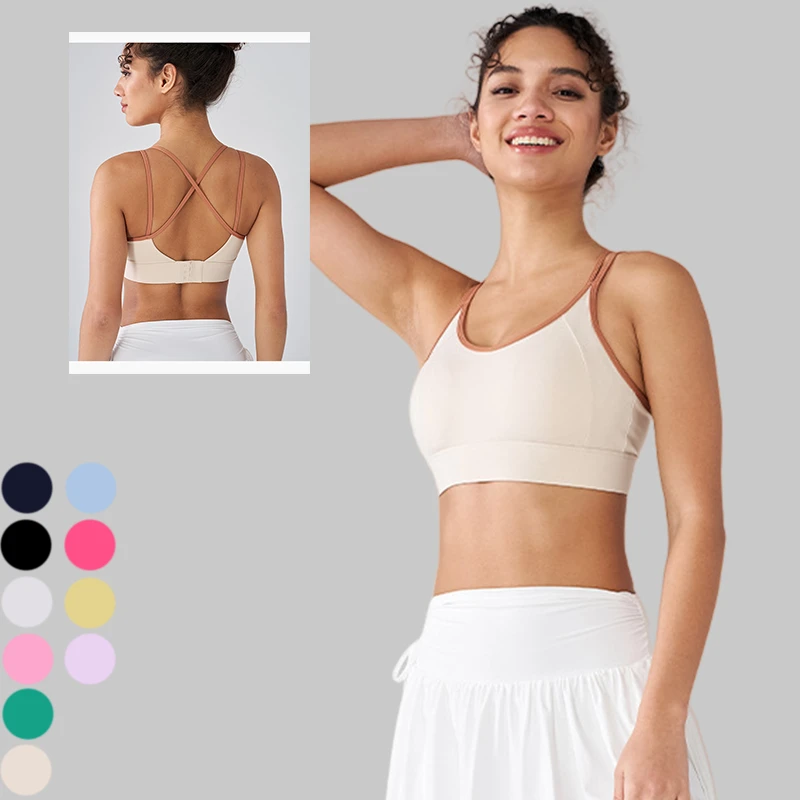 Customized High Impact Active Basic Nude Feeling Slim Fixed Padded Plus Size Fitness Wearing Sports Clothes Gym Yoga Bra