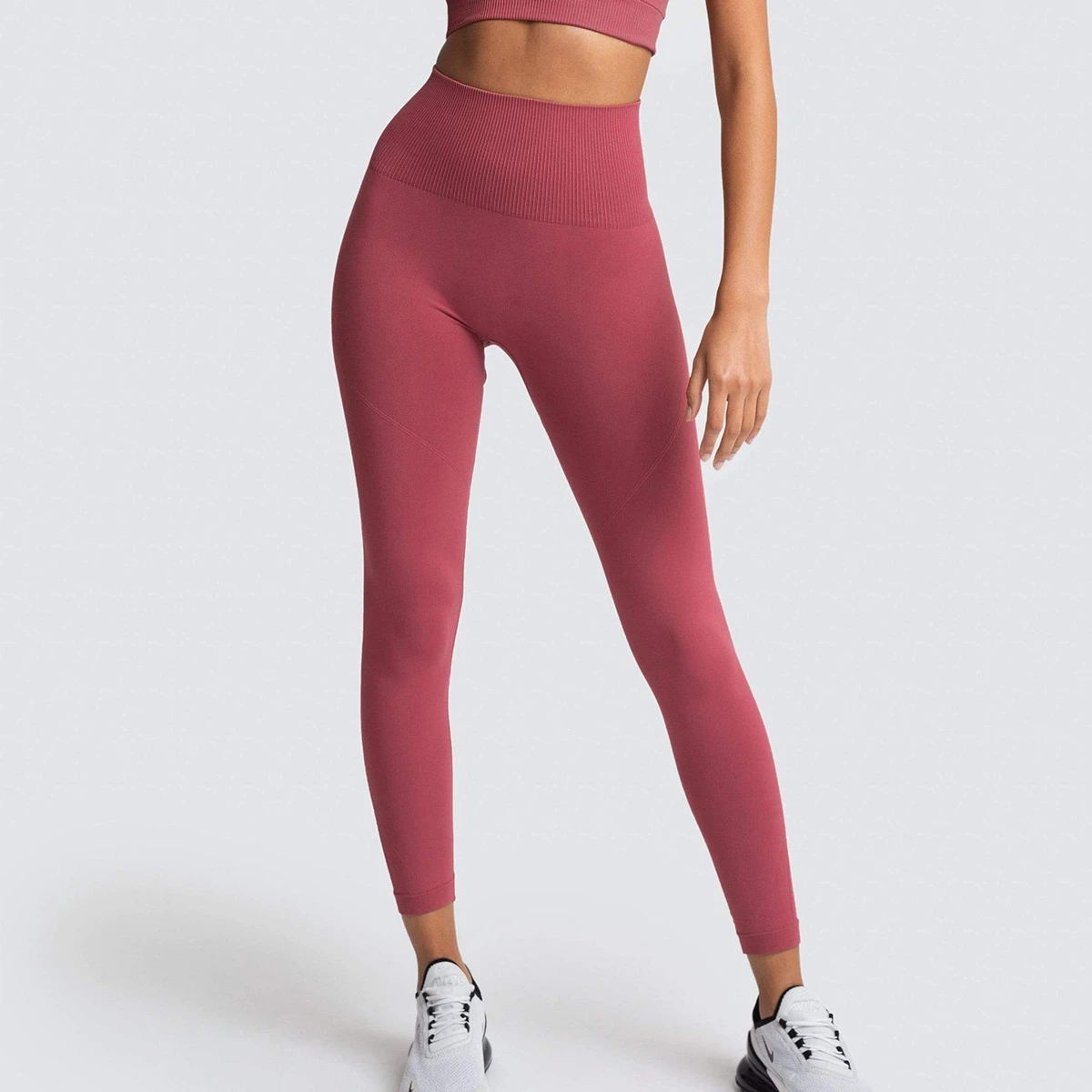 KKXIU Seamless Solid Color Breathable Quick Drying Fitness Pants High Waist Hip Lifting Tight Elastic Yoga Pants
