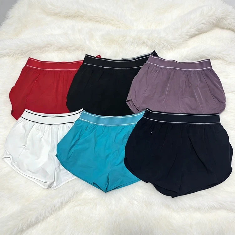 Spring Summer Custom Logo Waist High Quality Solid Color Yoga Running Women's Outdoor Sweat Adult Sports Shorts Tennis Fitness