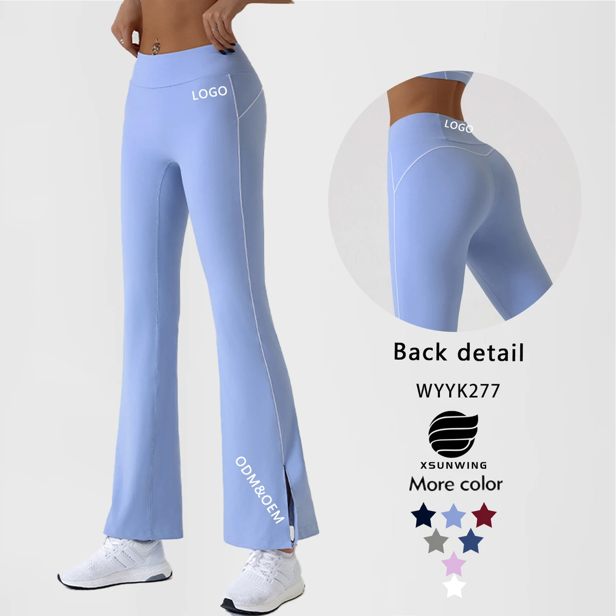 Xsunwing Custom LOGO Sexy Sports Trousers Scrunch Butt Gym Sports Pants Flared Yoga Running Pants Workout Leggings WYYK277