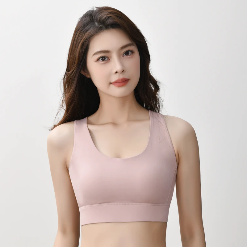 Women's Simple High Support Yoga Sports Bra Four-Way Stretch Breathable Spandex/Nylon Lightweight Shockproof U-Neck Widened