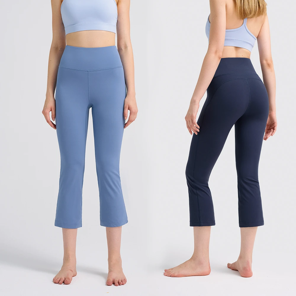Women's Ultra High Waist Medium Length Slim Flared Yoga Pants Butt Lifting Quick Dry Breathable Sports Fitness Pants