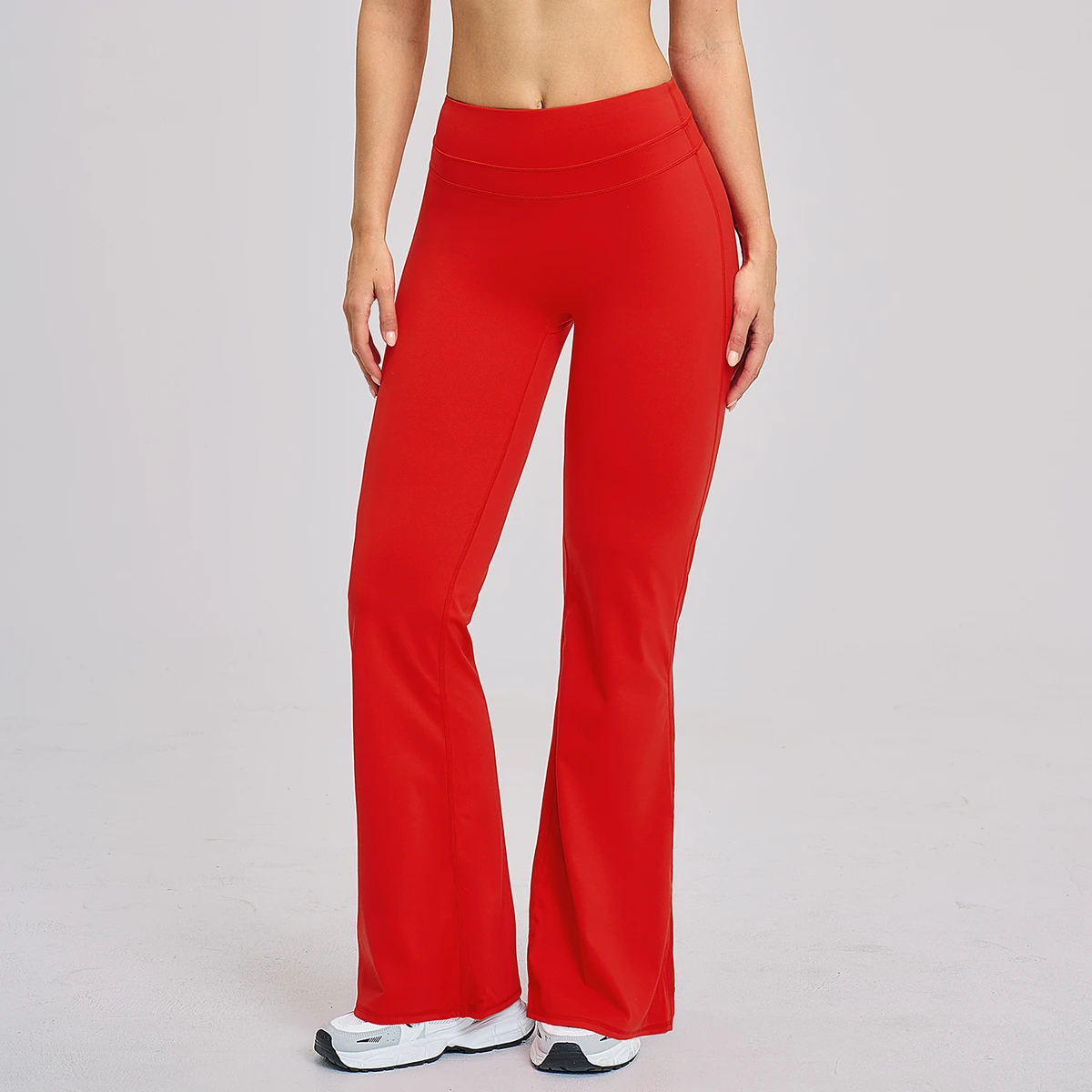 Women's Slim Fit High-Waist Breathable Butt-Lifting Slimming Wide-Leg Sports Yoga Flared Pants Spandex/Nylon
