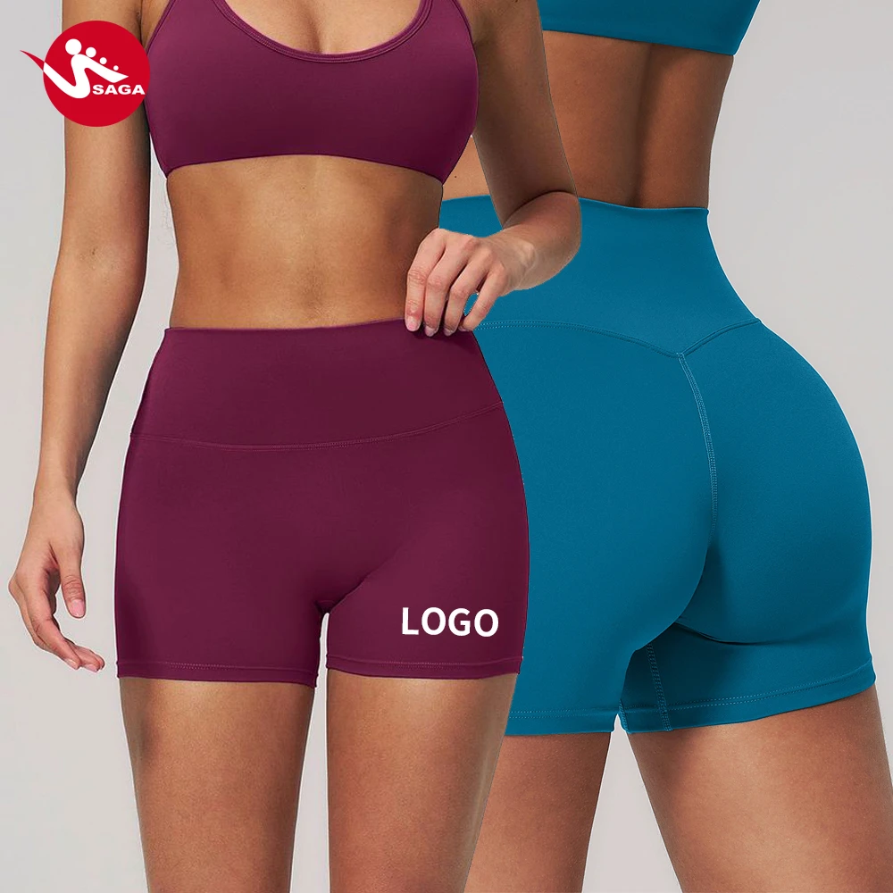 Verified Supplier High Quality Drape Quick Dry Butt Lift Tight Fit Gym Fitness Shorts Sports Athletic No Front Seam Biker Shorts