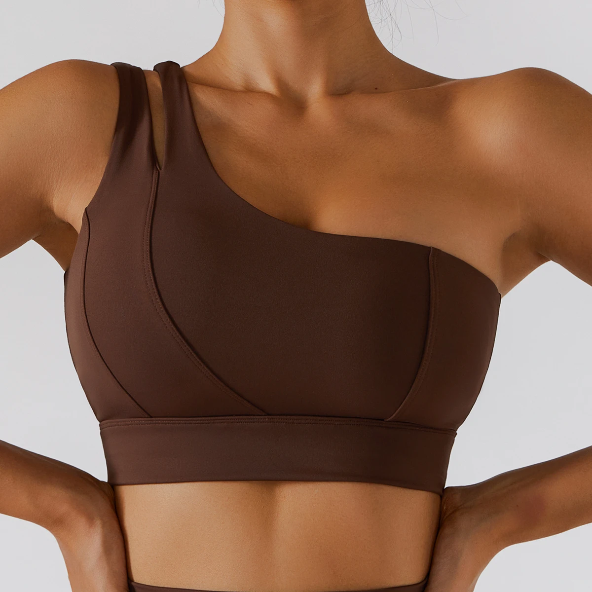 Custom Workout Breathable Soft Yoga Bra for Women Fitness Sport Bra Top Active High Support One Shoulder Ladies Sports Bra