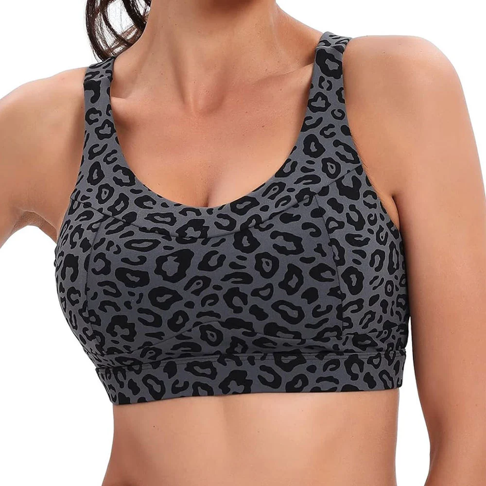 Unique Design Light Weight Breathable High Support Eco-Friendly Women Sports Bra with Front Logo Option Moisture Wicking Low MOQ