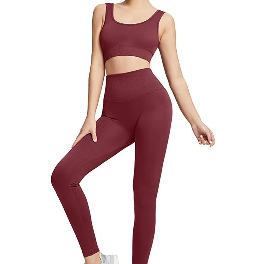 Compression Tight Sports Bra & Legging Yoga Set Active Wear Women's 2-Piece Gym Fitness Yoga Suit High Elasticity Bra & Legging