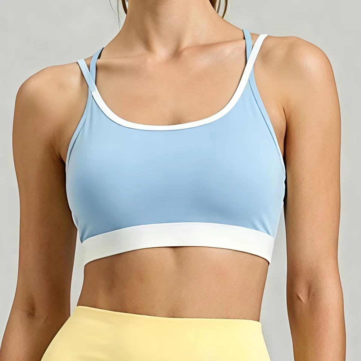 Custom Active Lightweight Color Blocking Breathable Exercise Bra Quick Dry Plus Size Yoga Bra Gym Sports Bra