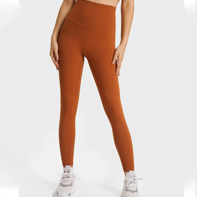 Women's High-Waisted Fitness Pants Custom Logo Wholesale Hip Lifting Cropped Sporty Slimming Pant in Solid Pattern