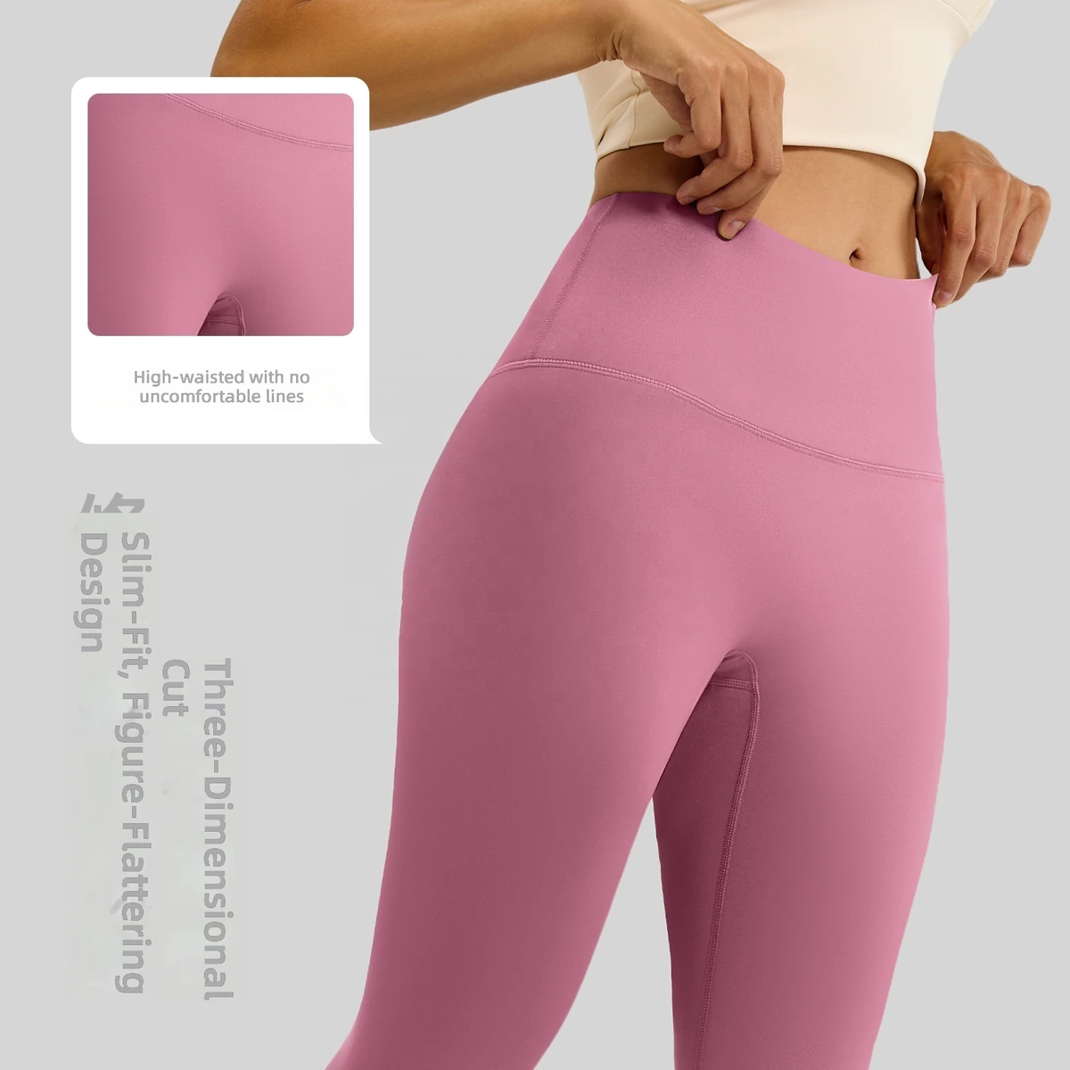 Women's Modal High Waist Yoga Leggings with Drawstring, Full Length, Breathable Lifting Workout Pants