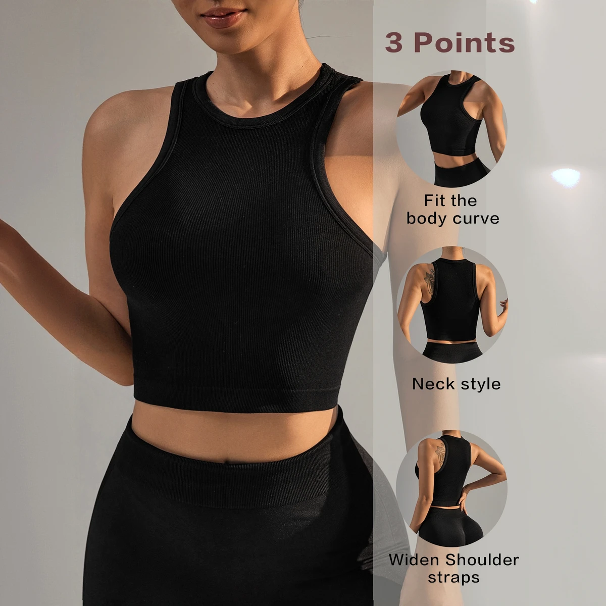 Women's Eco-Friendly Active High Support Halter Strap Quick-Drying Breathable Fitness Sports Bra for Yoga
