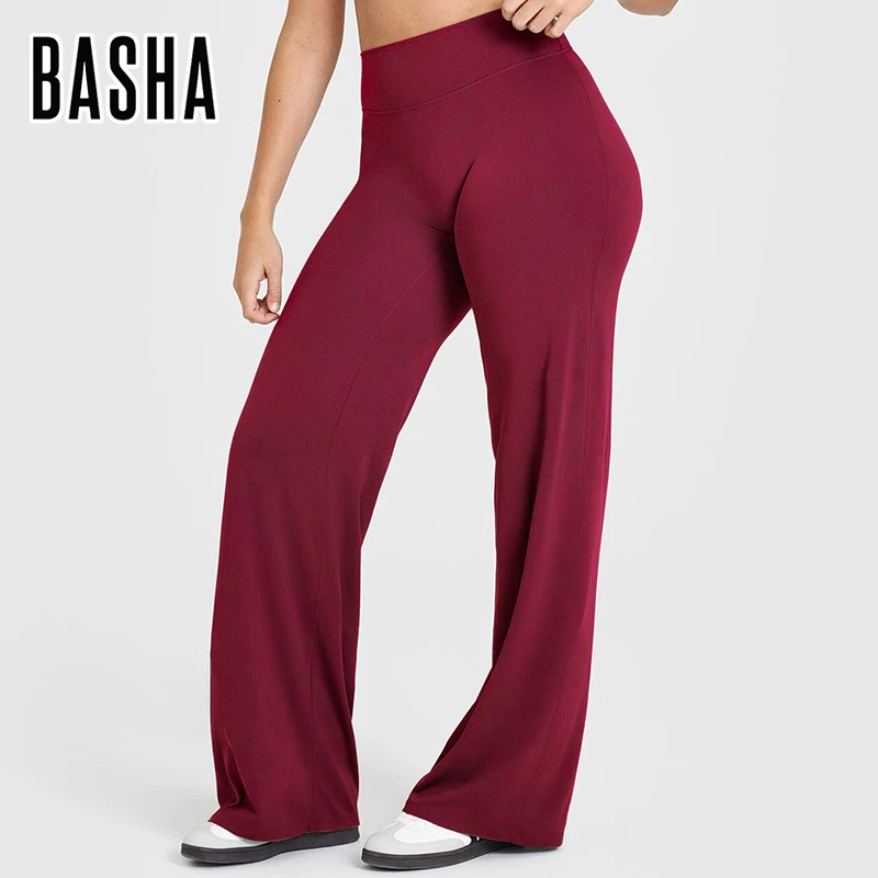 Straight Leg Yoga Pants with a High Waist Hip Lifting Breathable and Wide Leg Design Are Ideal for Women's Exercise and Fitness