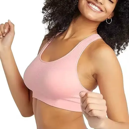 Lightweight Seamless Simple Breathable High Support Backless Sports Bra Deep V-Neck Crystal Front Customizable Gym Fitness Yoga