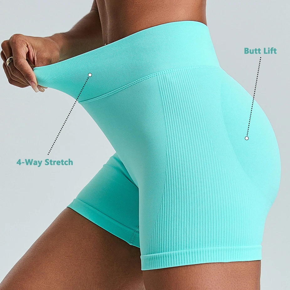 Wholesale Quick Drying Seamless Yoga Shorts, High Waist and Hip Lifting Sports Shorts, Outdoor Running and Fitness Shorts
