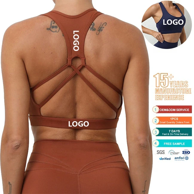 Venta Al Por Mayor Ropa Deportiva Sexy Back Plus Size Sports Bra U Neck Fitness Yoga Bra Shockproof Sport Underwear For Women