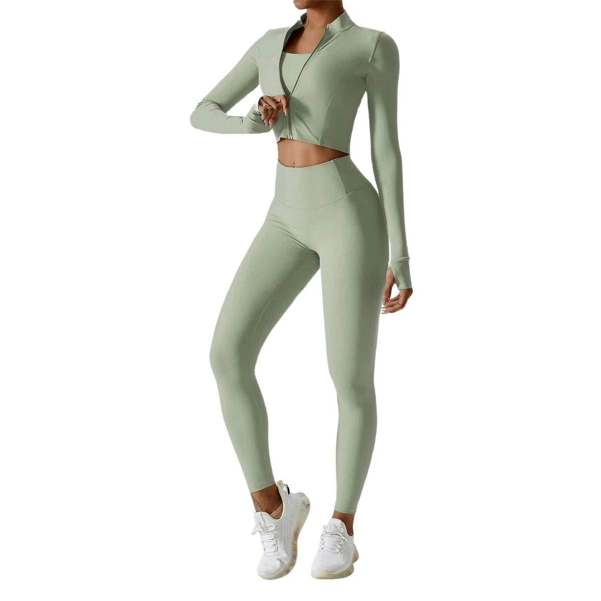 High Quality Custom Logo Solid Four-Way Stretch High Waist Women Yoga Sets 2-Piece Adjustable Sizes Spandex/Nylon