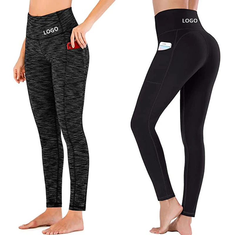 Women's Yoga Pants With Pockets - Leggings With Pockets, High Waist Tummy Control Non See-Through Workout Pants