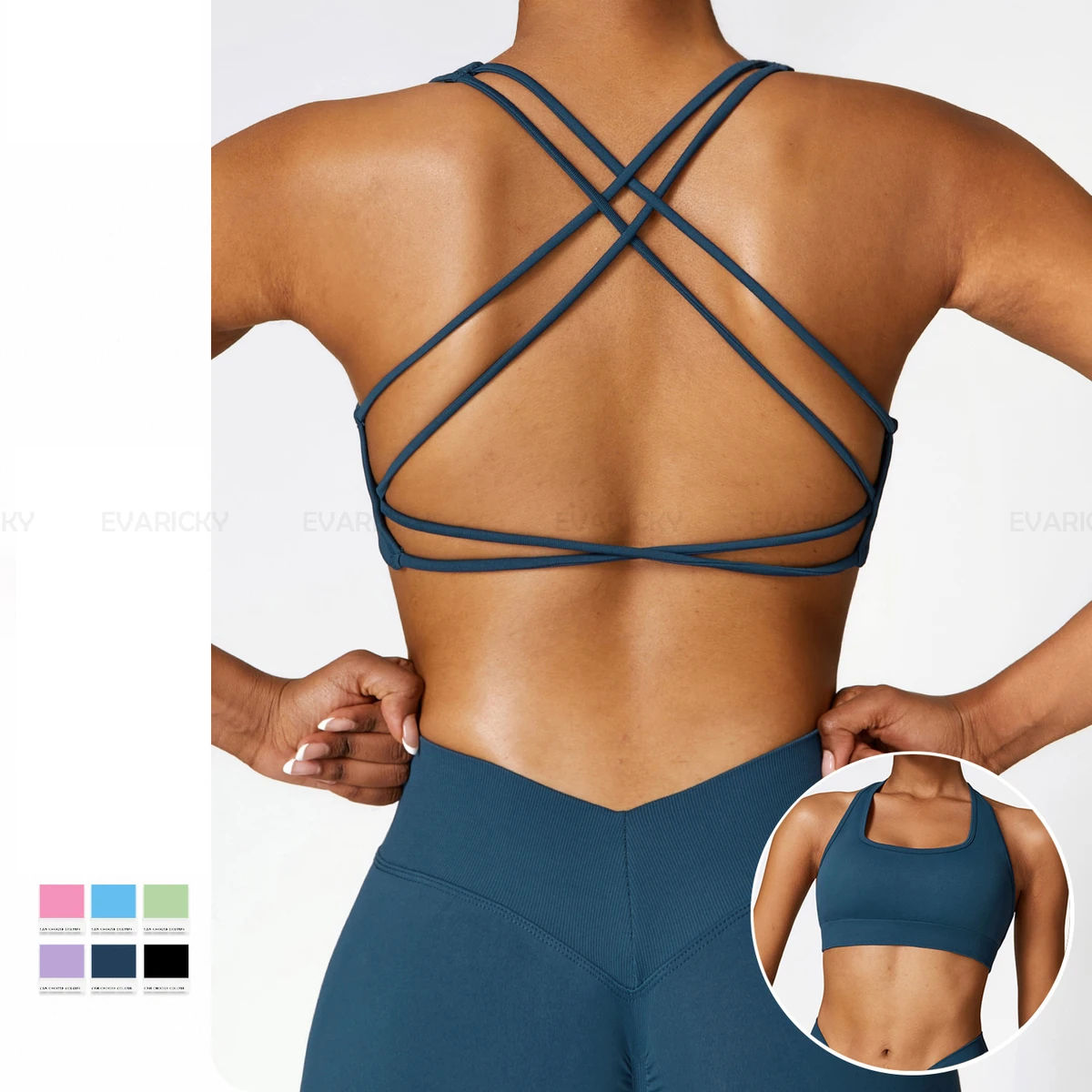 Hot Sale Sportswear Cross Straps Sports Bra Running Crop Top Gym Clothing Active Wear Private Label Sports Bra Gym Yoga Bras