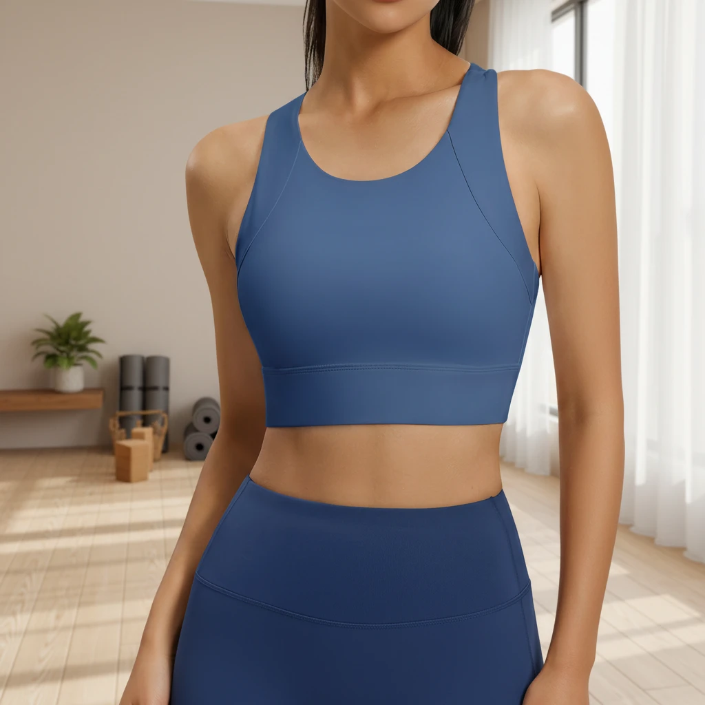 Women Yoga Sports Bra Padded Seamless Stretch Top Breathable Quick Dry Fitness Gym Custom Wholesale Adjustable Simple High