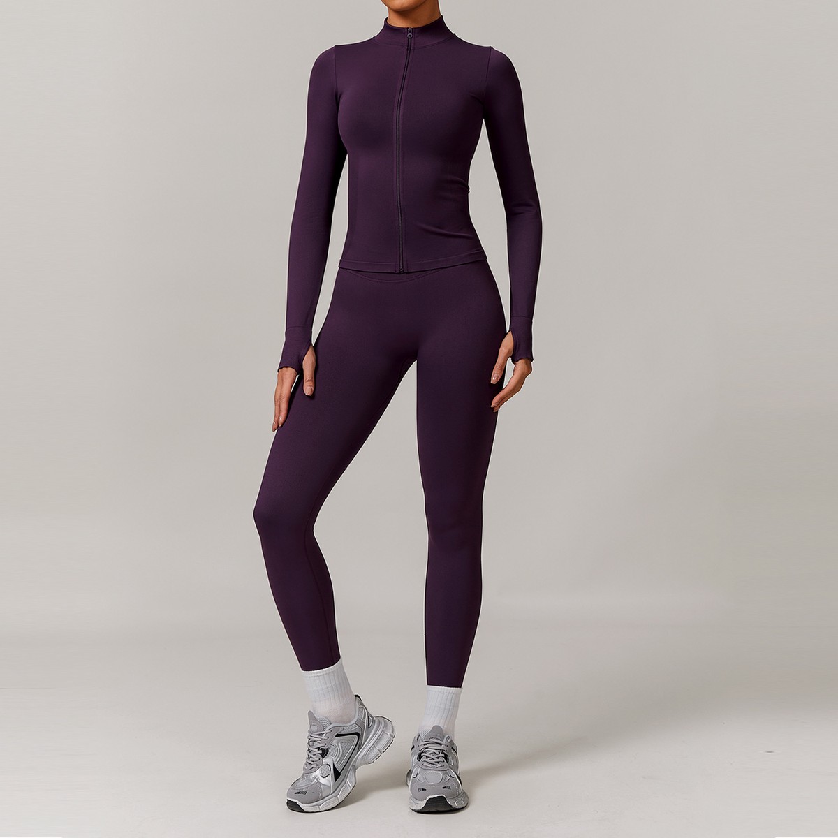 2025 Hot Wholesale Seamless Whole Zip Jacket Leggings  Yoga Suit Running Quick-drying Yoga Fitness Suit Women