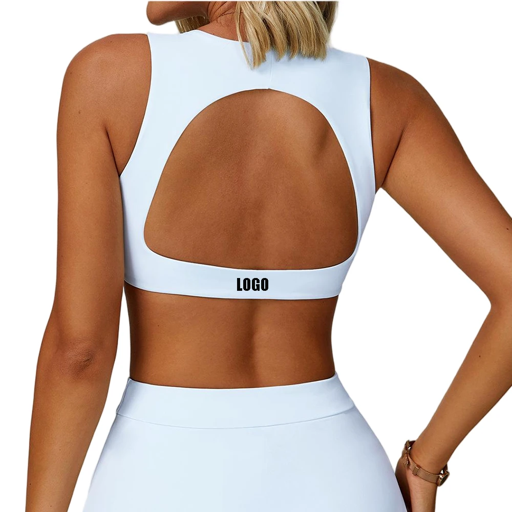 Lightweight Quick-Dry Sports Bra for High-Intensity Running Fitness Vest Back Hollow Shockproof Yoga Bras Breathable Simple