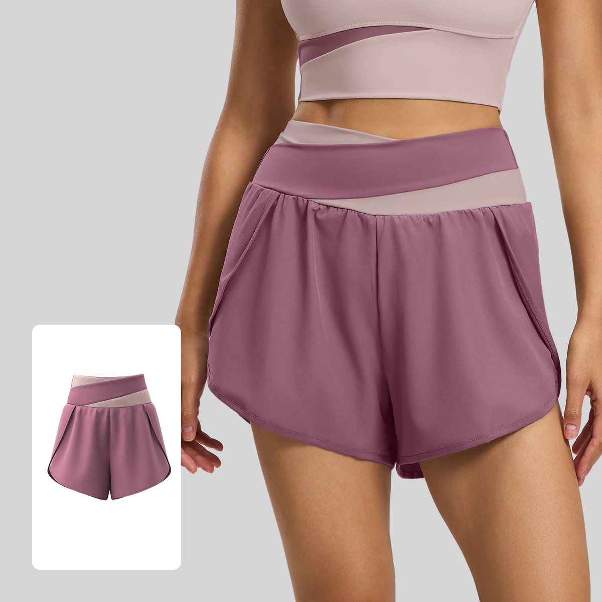 New Design Women's High Waist Breathable Loose 2-in-1 Sports Shorts Gym Yoga Wear Protective Elastic Waist Print Leggings