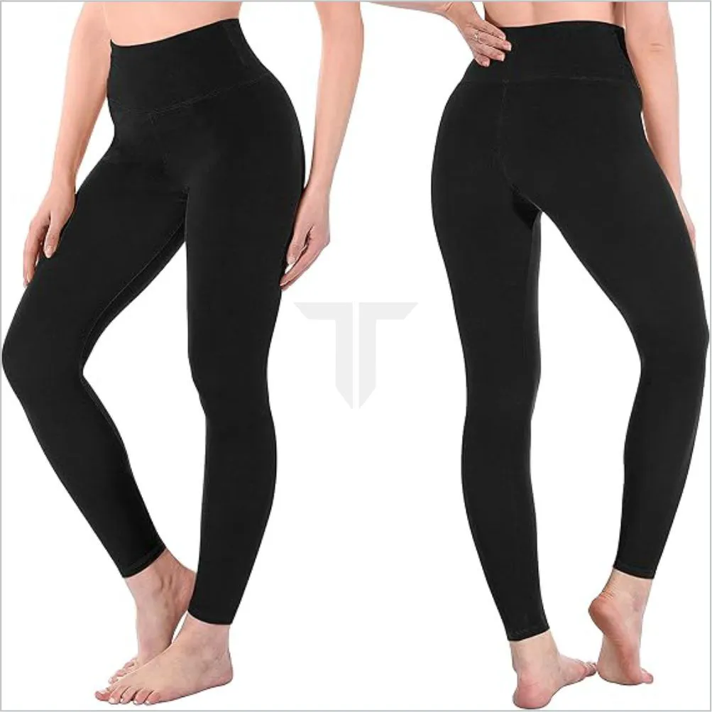 Women's Casual Full-Length High-Waisted Buttery Soft Spandex/Nylon Knitted Capri Yoga Leggings Breathable Anti-Bacterial