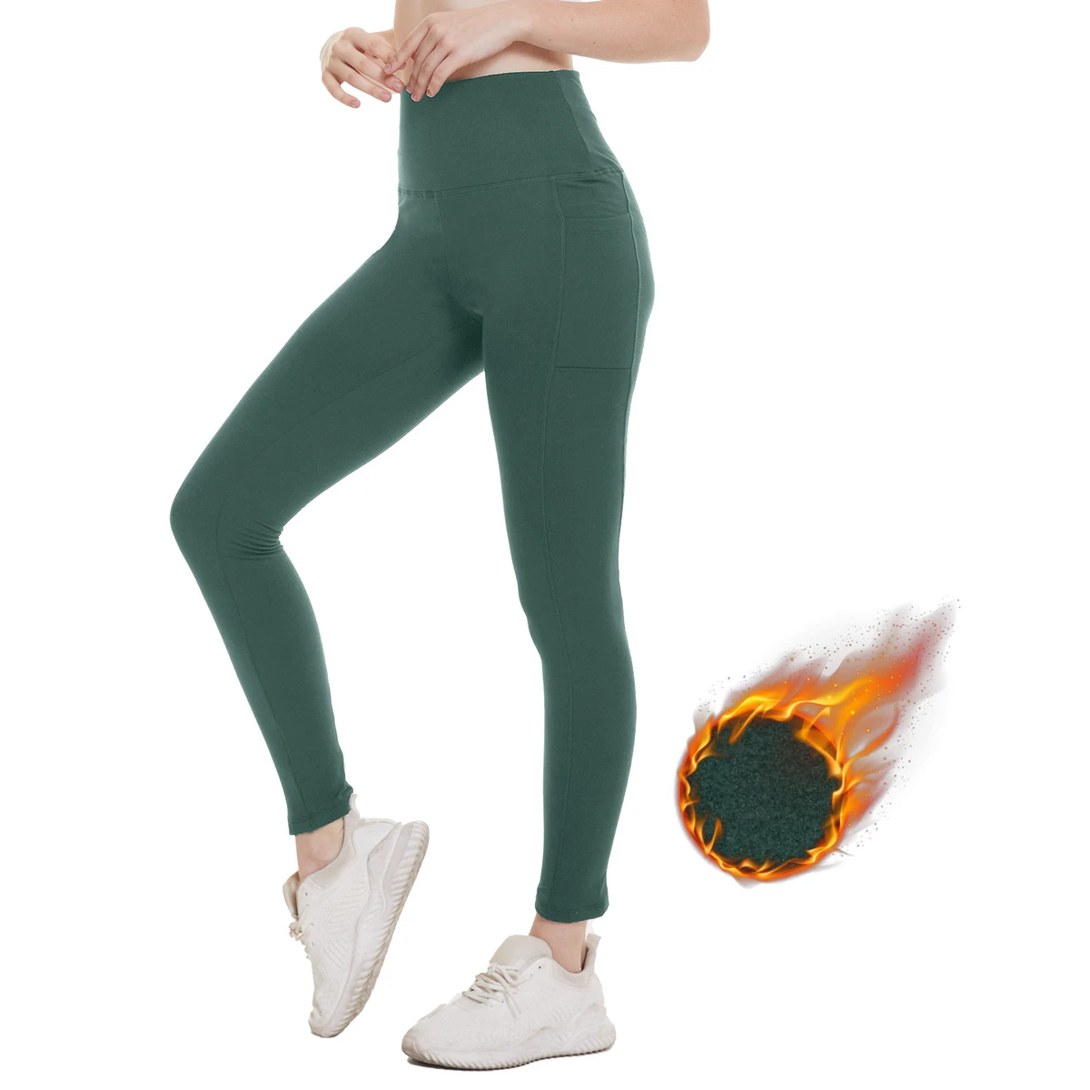 Women's Custom High Waist Fitness Yoga Leggings Full Length Stretchable Polyester Spandex Warm Tummy Control Butt Lift Gym Girl