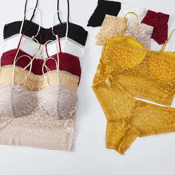 Custom Lace Camisole 942# Lace Woman Underwear Sexy Young Lady Sexy Bralette Wire Free Lingerie U Back Sports Yoga Bras