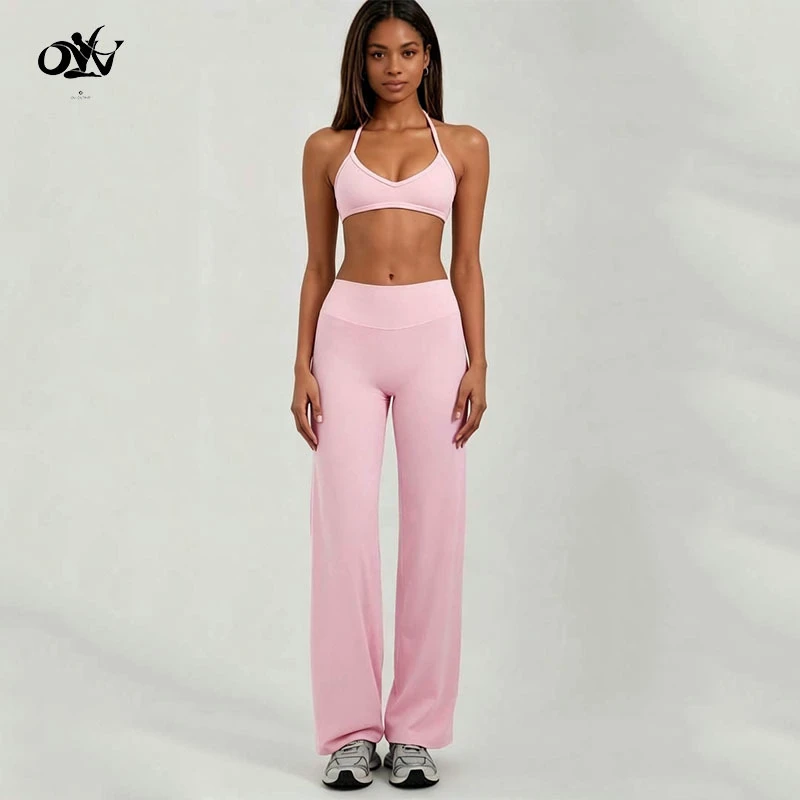 Wholesale Casual Backless comfort Women 2 Piece Sets Quick-drying Breathable Sports Suits Loose Daily Simple Fitness & Yoga Wear