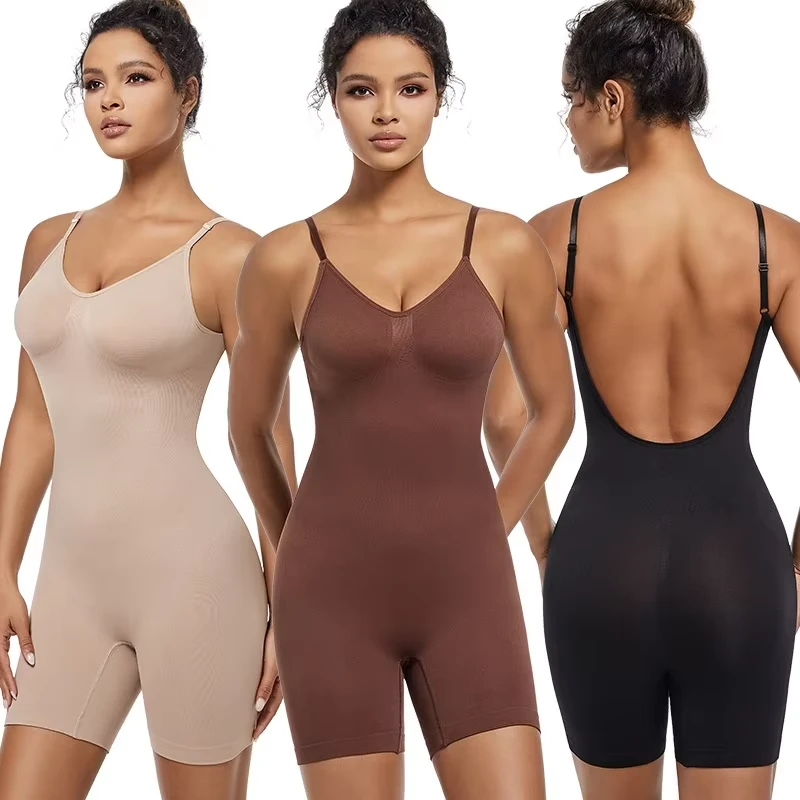 Wholesale Price Sleeveless Backless Tummy Control Shapewear Bodysuits Women Butt Lifter Thigh Slimmer Plus Size Body Shaper