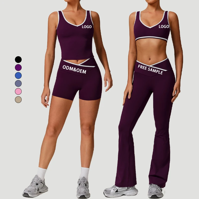 Women's High Waist Cross Sports Set Nude Yoga Wear For Running Fitness Backless Tight Contrast Colors Plus Size Features Solid