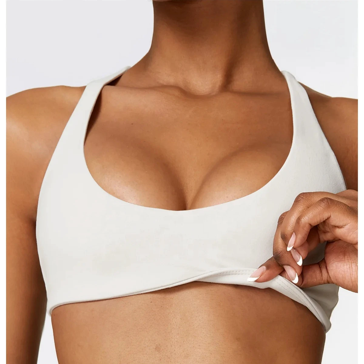 Customizable Women's Seamless Yoga Top Quick Dry Fitness Sports Bra Halter Back Print Lightweight Gym Spandex