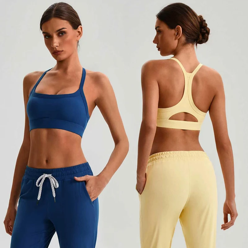 Square Neck Cutout Back Sports Bra for Women Quick Dry Yoga Bra for Gym Running Fitness Athletic Workout Top for Gym Running