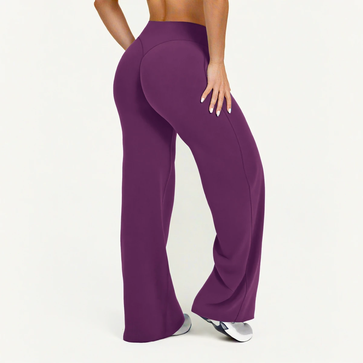 Wholesale Custom Logo High Waist Breathable For Wrinkle-Resistant Sports Wide Leg Yoga Pants For Women With High Elastic